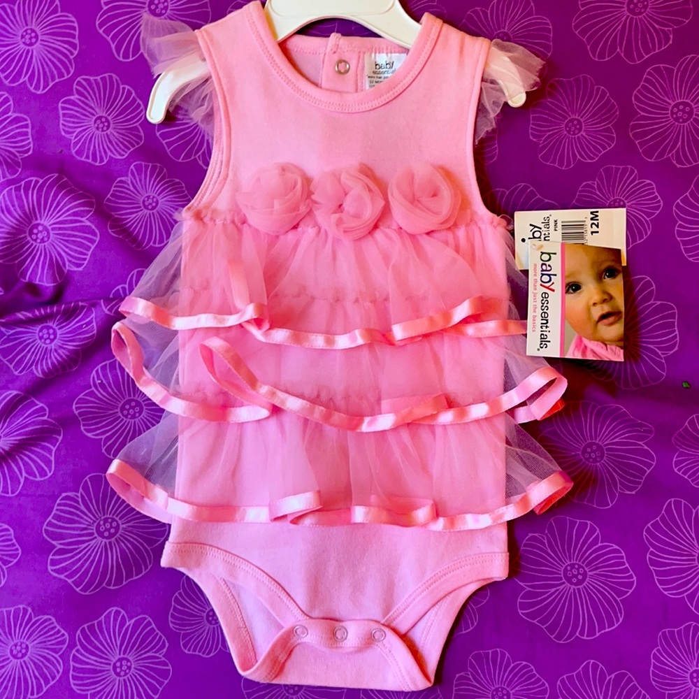 Pink ruffle onesie